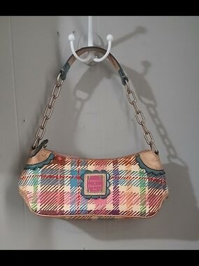 Vintage Dooney & Bourke Multicolor Plaid Shoulder Bag